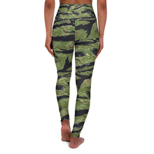 Load image into Gallery viewer, High Waisted Yoga Leggings - Military Tiger Stripe Jungle Camouflage
