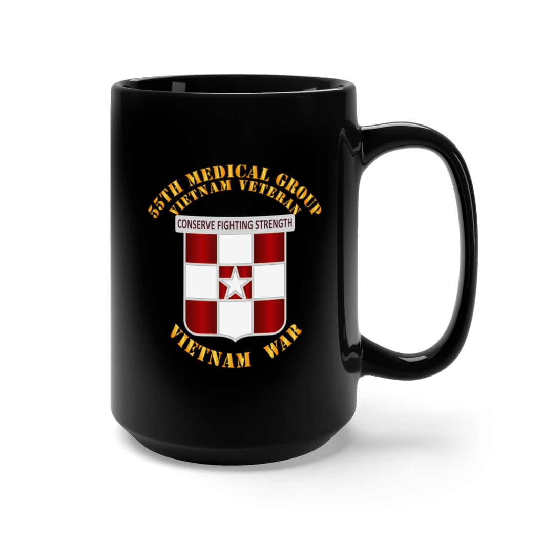 Black Mug 15oz - Army - 55th Medical Group - Vietnam Vet