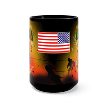 Load image into Gallery viewer, Black Mug 15oz - Army - Combat Aviator - Vietnam with Helmet, Branch and Vietnam Service Ribbons
