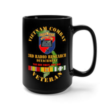 Load image into Gallery viewer, Black Mug 15oz - Army - Vietnam Combat Vet - 3rd Radio Research Unit (RRU) w VN SVC
