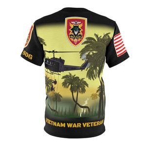 All Over Printing - Army - Special Forces - MACV-SOG with Rappel Infiltration with Vietnam War Ribbons