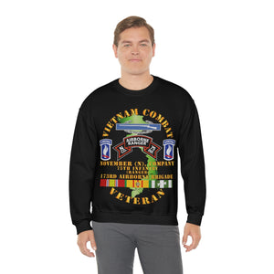 Unisex Heavy Blend Crewneck Sweatshirt - Army - Vietnam Combat Vet - N Co 75th Infantry (Ranger) - 173rd Airborne Bde SSI