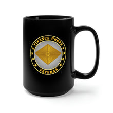 Load image into Gallery viewer, Black Mug 15oz - Army - Finance Corps Veteran
