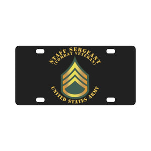 Army - Staff Sergeant - SSG - Combat Veteran Classic License Plate