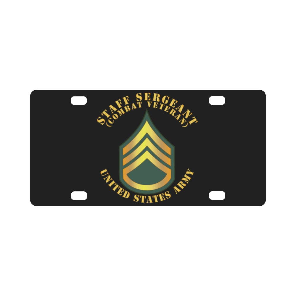 Army - Staff Sergeant - SSG - Combat Veteran Classic License Plate