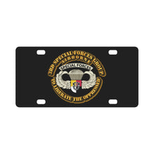 Load image into Gallery viewer, SOF - 3rd SFG - Airborne Badge Classic License Plate
