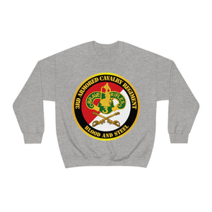 Unisex Heavy Blend Crewneck Sweatshirt - Army - 3rd Armored Cavalry Regiment DUI - Red White - Blood and Steel