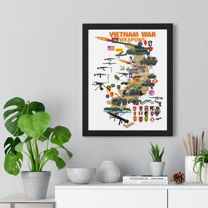 Premium Framed Vertical Poster - Map - Vietnam Units -with Wpns - Equipment