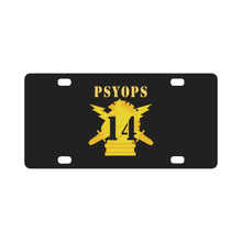 Load image into Gallery viewer, Army - PSYOPS w Branch Insignia - 14th Battalion Numeral - Line X 300 - Hat Classic License Plate
