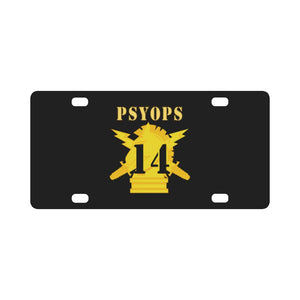 Army - PSYOPS w Branch Insignia - 14th Battalion Numeral - Line X 300 - Hat Classic License Plate