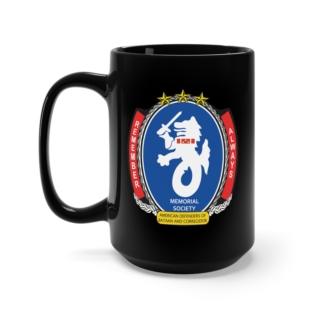 Black Mug 15oz - American Defenders Of Bataan Corregidor - Ms Logo