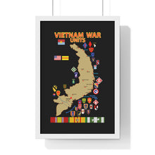 Load image into Gallery viewer, Premium Framed Vertical Poster - Map - Vietnam Units - 3 wo DS - Black
