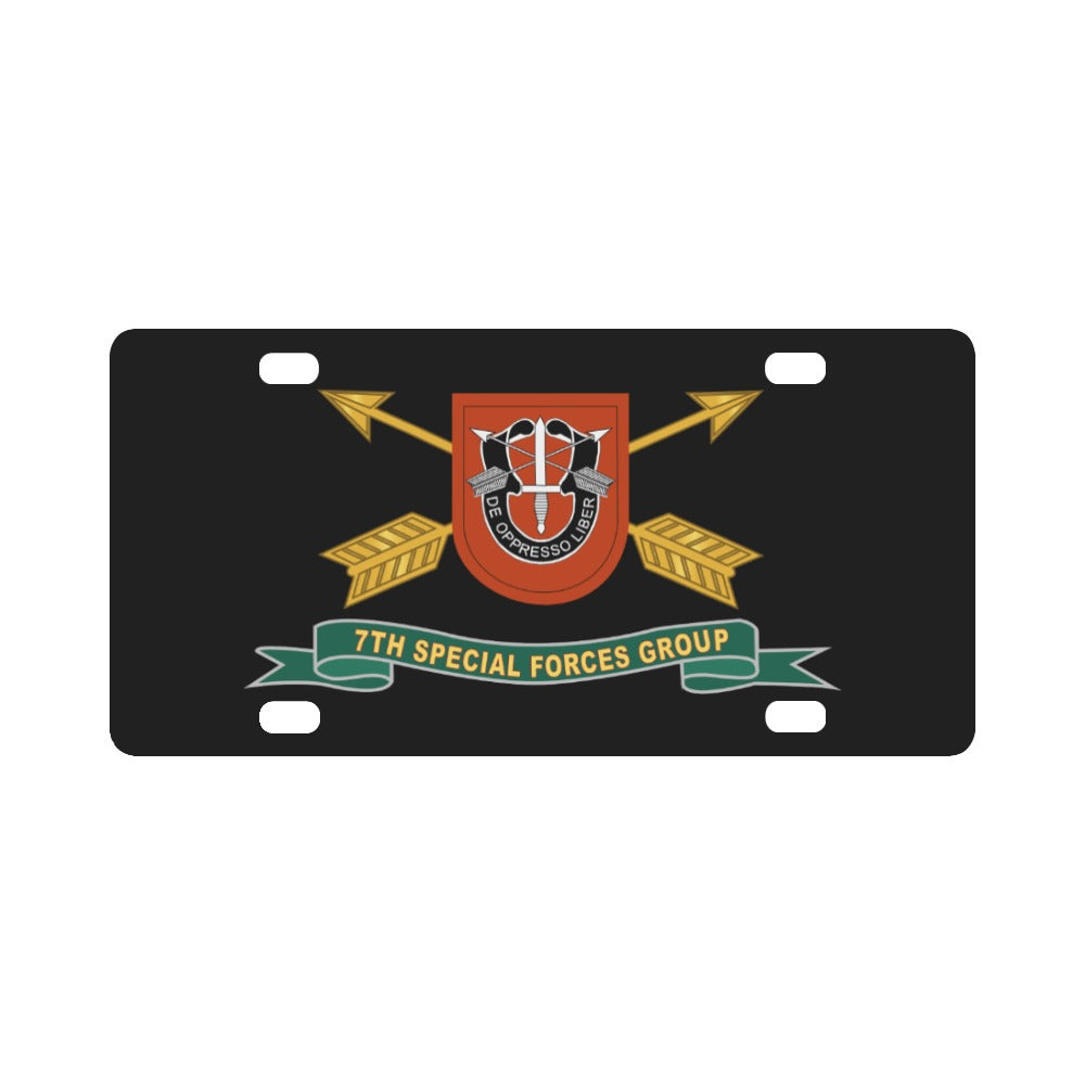 Army - 7th Special Forces Group - Flash w Br - Ribbon X 300 Classic License Plate