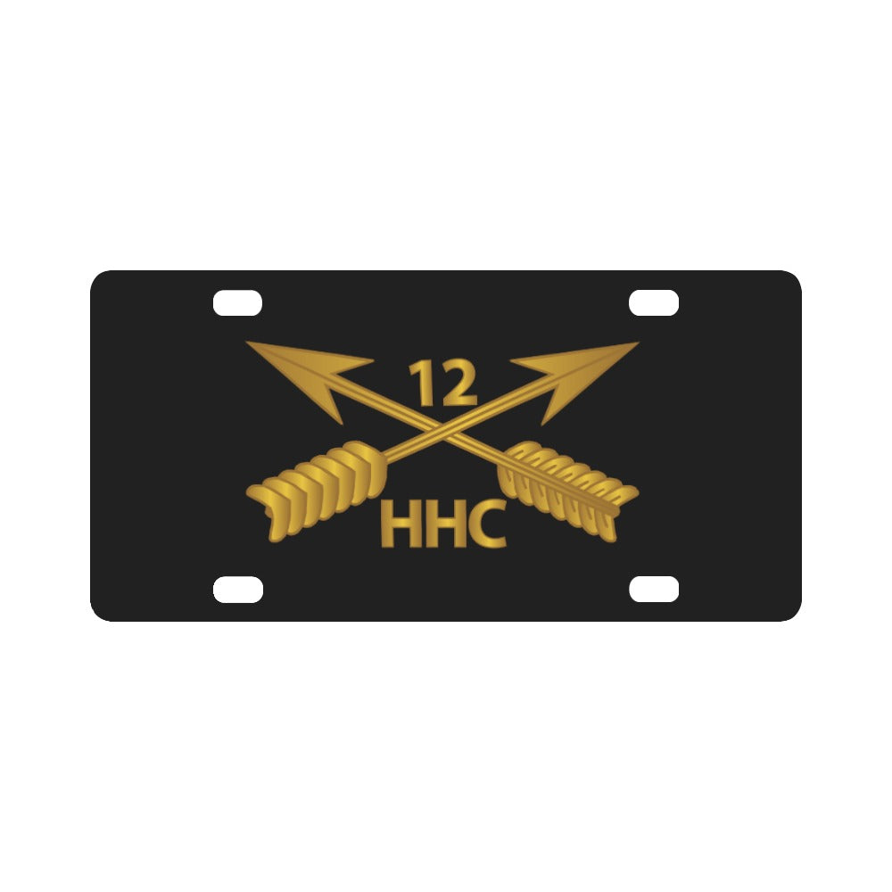 SOF - HHC - 12th SFG Branch wo Txt Classic License Plate