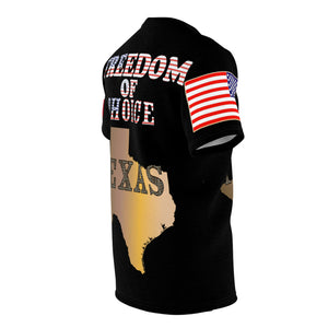 AOP - Black Shirt - Texas -  Freedom of Choice - Texas State Map