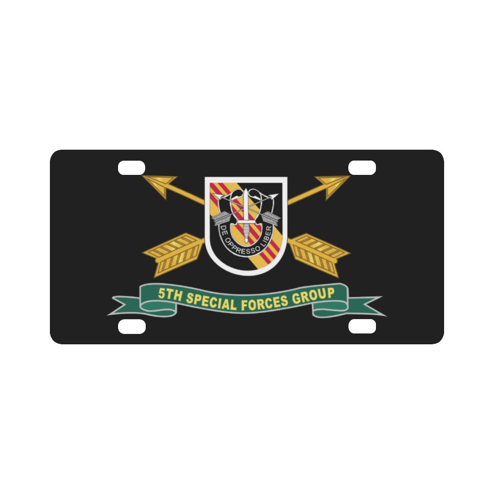 Army - 5th Special Forces Group - Vietnam - Flash w Br - Ribbon X 300 Classic License Plate