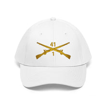 Load image into Gallery viewer, Unisex Twill Hat - 1st Battalion, 41st Infantry Regiment with Infantry Branch without Text - Direct to Garment (DTG) - Printed
