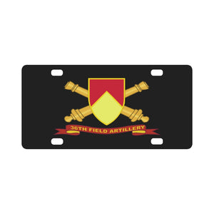 Army - 36th Field Artillery w Br - Ribbon Classic License Plate