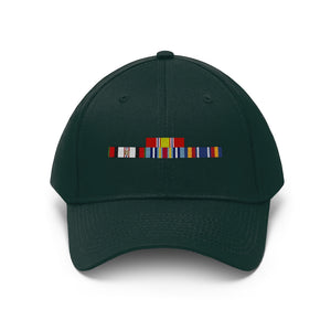 Afghanistan War Service Ribbon Bar - Unisex Twill Hat - Direct to Garment (DTG) Printed