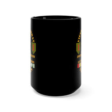 Load image into Gallery viewer, Black Mug 15oz -  Army - Vietnam Combat Vet - 2nd Bn 33rd Artillery - 1st Inf Div SSI
