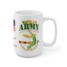 Load image into Gallery viewer, Ceramic Mug 15oz - Army - Combat Veteran - Vietnam Door Gunner - Air Assault with Aviation Branch and Vietnam Service Ribbons
