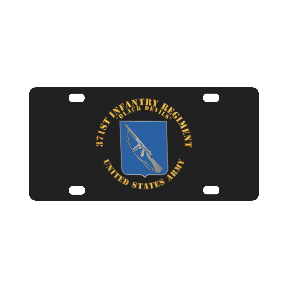 Army - 371st Infantry Regiment - DUI (V1) - Black Devils Classic License Plate