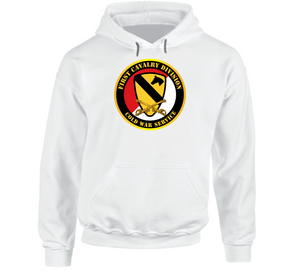 Army - 1st Cavalry Div - Red White - Cold War Service Hoodie