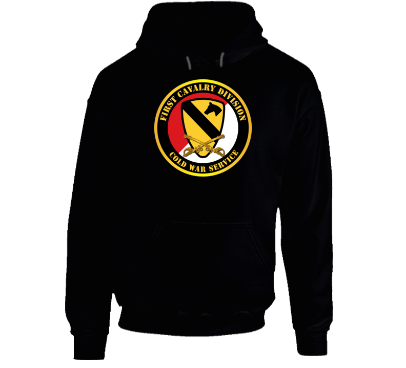 Army - 1st Cavalry Div - Red White - Cold War Service Hoodie