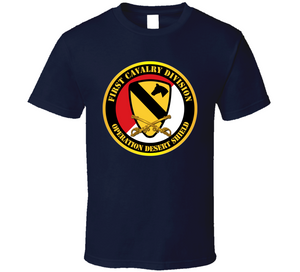Army - 1st Cavalry Div - Red White - Operations Desert Shield Classic T Shirt