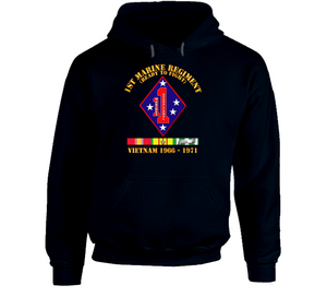 Army - 1st Marine Regiment - Vietnam 1966 - 1971 W Vn Svc Hoodie