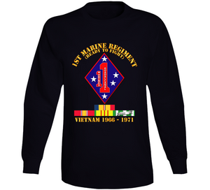 Army - 1st Marine Regiment - Vietnam 1966 - 1971 W Vn Svc Car Long Sleeve