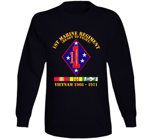 Army - 1st Marine Regiment - Vietnam 1966 - 1971 W Vn Svc Long Sleeve