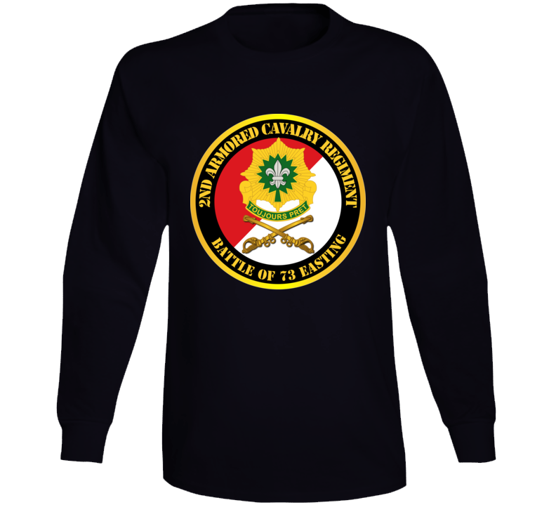 Army - 2nd Armored Cavalry Regiment Dui - Red White - Battle Of 73 Easting Long Sleeve
