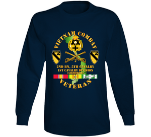 Army - Vietnam Combat Cavalry Veteran W 2nd Bn 5th Cav Dui - 1st Cav Div Long Sleeve