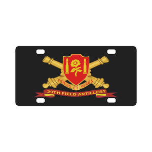 Army - 29th Field Artillery w Br - Ribbon Classic License Plate