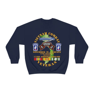 Unisex Heavy Blend Crewneck Sweatshirt - Army - Vietnam Combat Vet - N Co 75th Infantry (Ranger) - 173rd Airborne Bde SSI