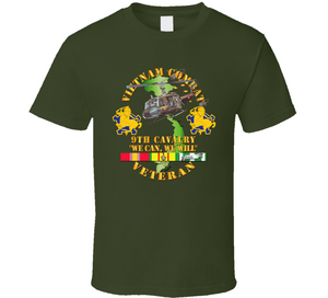 Army - Vietnam Combat Cavalry Veteran w 9th Cav Helicopter V1 Classic T Shirt