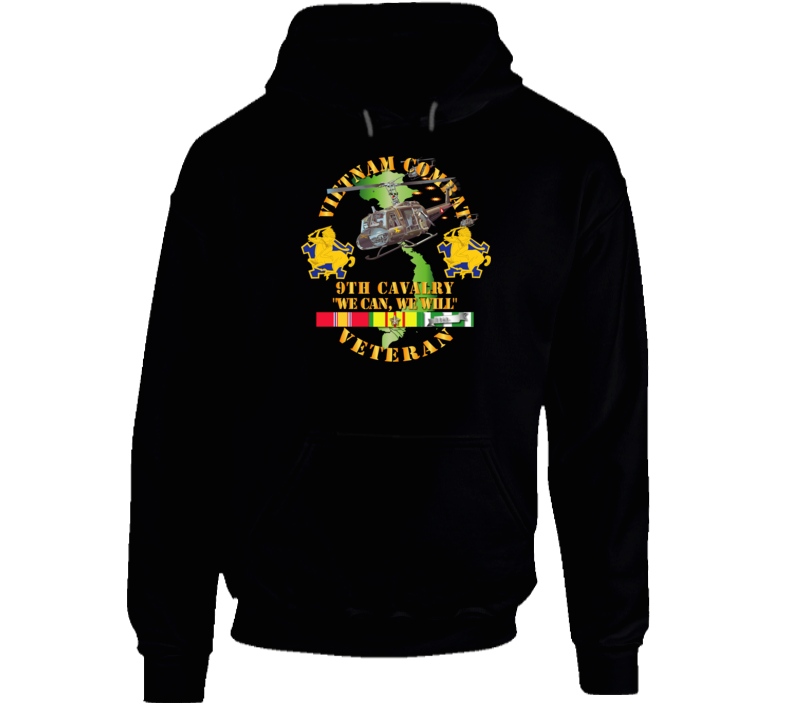 Army - Vietnam Combat Cavalry Veteran w 9th Cav Helicopter Hoodie