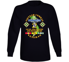 Load image into Gallery viewer, Army - Vietnam Combat Infantry Veteran w 1st Bn 8th Inf  - 4th ID SSI  Long Sleeve
