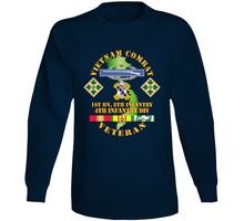 Load image into Gallery viewer, Army - Vietnam Combat Infantry Veteran w 1st Bn 8th Inf  - 4th ID SSI V1 Long Sleeve
