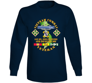 Army - Vietnam Combat Infantry Veteran w 1st Bn 8th Inf  - 4th ID SSI  Long Sleeve