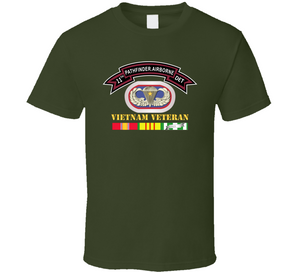 Army - 11th Pathfinder Detachment - Vietnam Vet w Abn Badge Cbt Star V1 Classic T Shirt