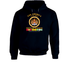 Load image into Gallery viewer, Navy - USS America (CV-66) - Vietnam Vet w VN SVC Hoodie
