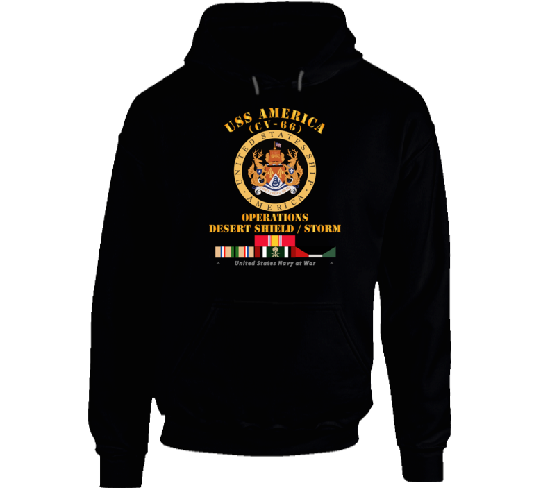 Navy - USS America (CV-66) - Opns DS - DS w Gulf  War SVC Hoodie