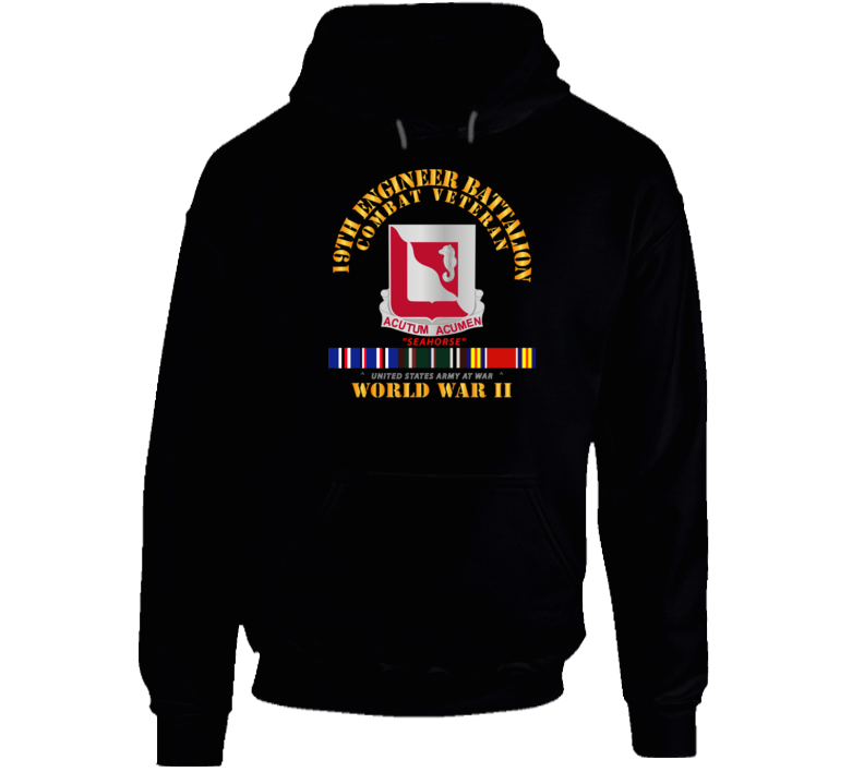 Army - 19th Engineer Battalion - WWII w EU SVC Hoodie