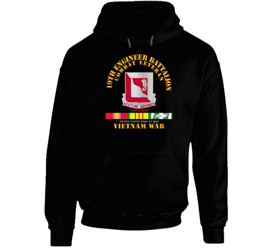 Army - 19th Engineer Battalion - w VN SVC V1 Hoodie