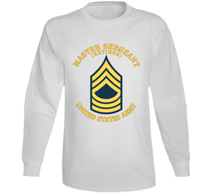 Army - Enlisted - MSG - Master Sergeant  - Blue - Retired Long Sleeve