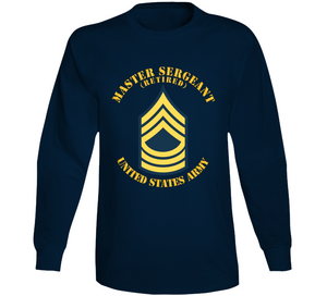 Army - Enlisted - MSG - Master Sergeant  - Blue - Retired Long Sleeve
