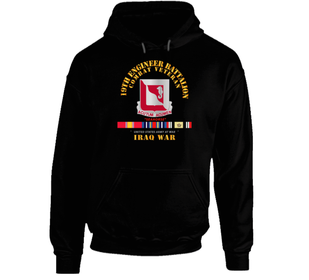 Army - 19th Engineer Battalion - Iraq War w SVC Hoodie