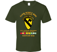 Load image into Gallery viewer, Army - 34th Scout Dog Platoon 1st Cav w Tab - VN SVC Classic T Shirt
